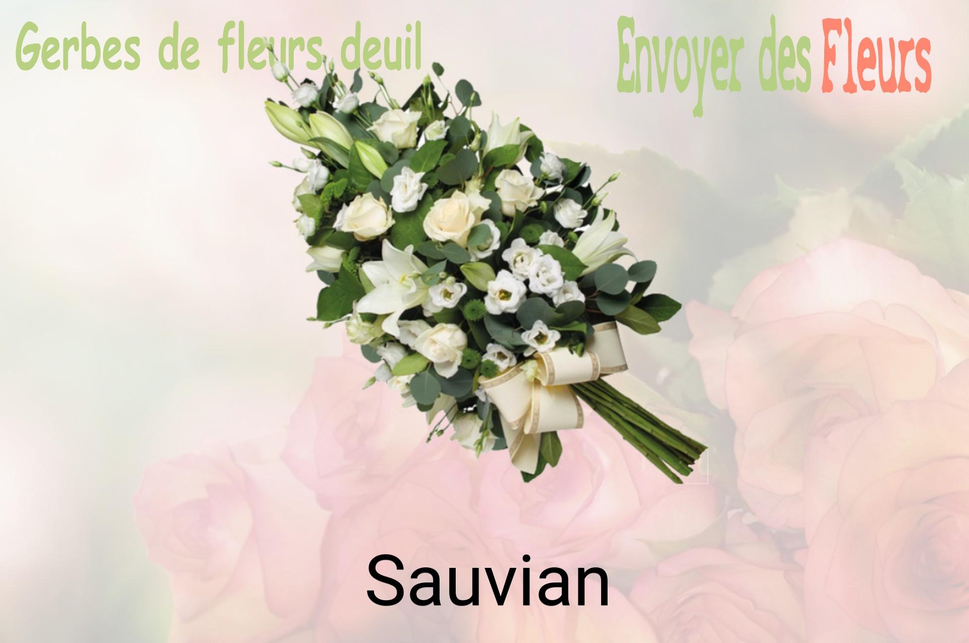 Gerbe de fleurs de deuil livrée à Sauvian